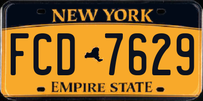 NY license plate FCD7629