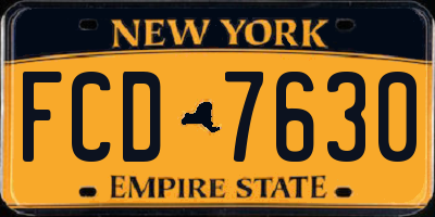 NY license plate FCD7630