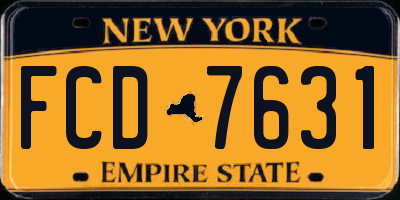 NY license plate FCD7631