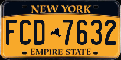 NY license plate FCD7632