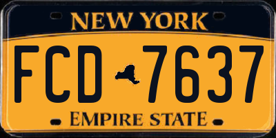 NY license plate FCD7637