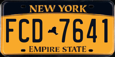 NY license plate FCD7641