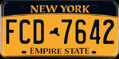 NY license plate FCD7642