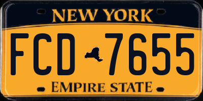 NY license plate FCD7655