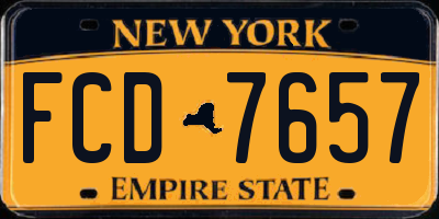 NY license plate FCD7657