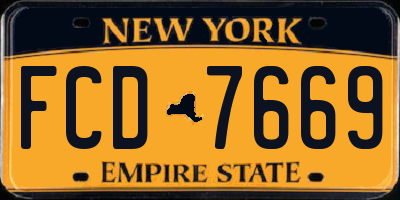 NY license plate FCD7669