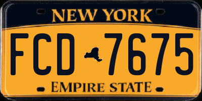 NY license plate FCD7675