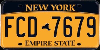 NY license plate FCD7679