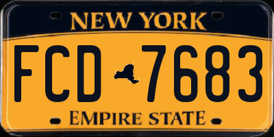 NY license plate FCD7683