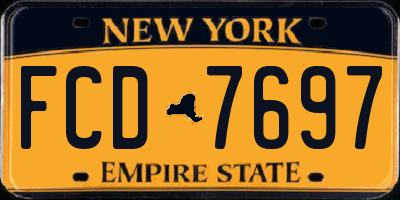 NY license plate FCD7697