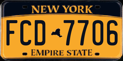 NY license plate FCD7706