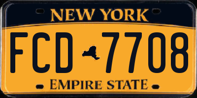 NY license plate FCD7708