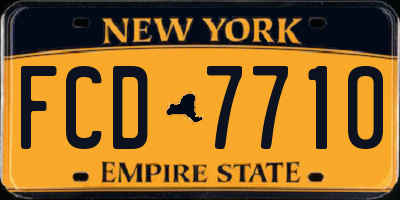 NY license plate FCD7710