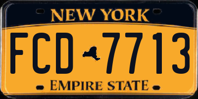 NY license plate FCD7713