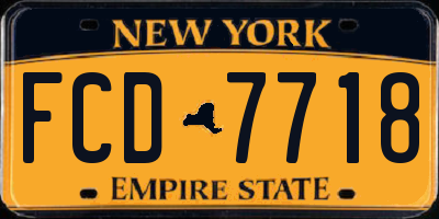 NY license plate FCD7718