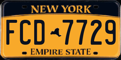 NY license plate FCD7729
