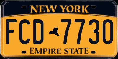 NY license plate FCD7730