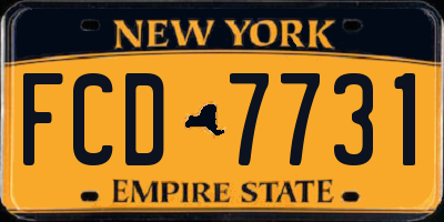 NY license plate FCD7731