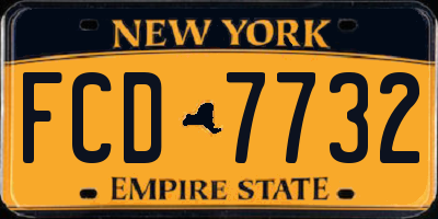 NY license plate FCD7732