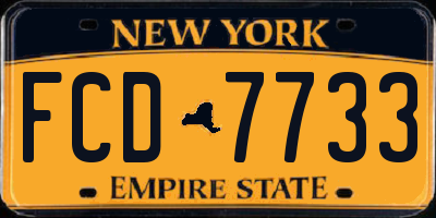 NY license plate FCD7733
