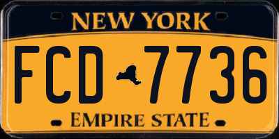 NY license plate FCD7736