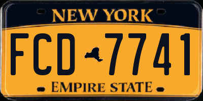 NY license plate FCD7741