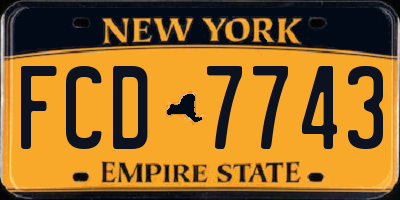 NY license plate FCD7743