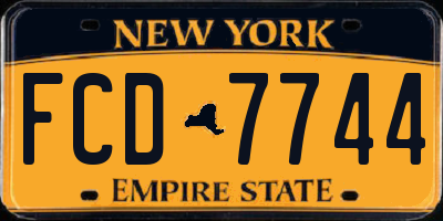 NY license plate FCD7744