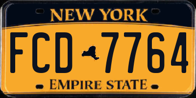 NY license plate FCD7764