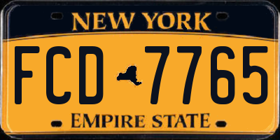 NY license plate FCD7765