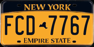NY license plate FCD7767