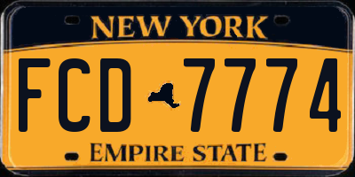 NY license plate FCD7774