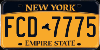 NY license plate FCD7775