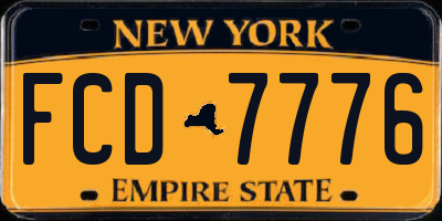 NY license plate FCD7776