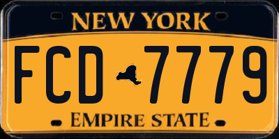 NY license plate FCD7779