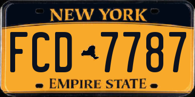 NY license plate FCD7787