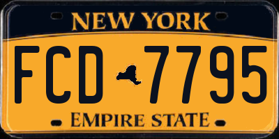 NY license plate FCD7795