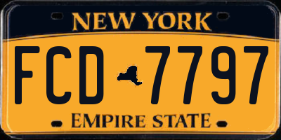 NY license plate FCD7797