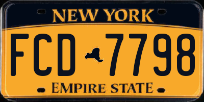 NY license plate FCD7798