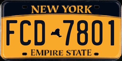 NY license plate FCD7801