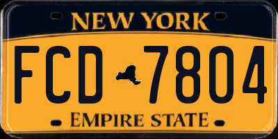 NY license plate FCD7804
