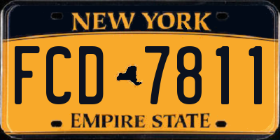 NY license plate FCD7811