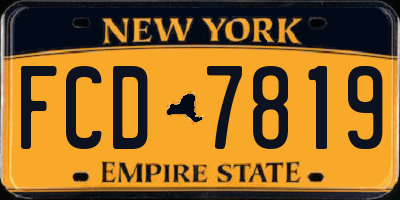 NY license plate FCD7819