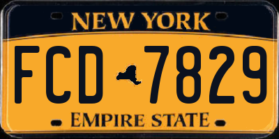 NY license plate FCD7829