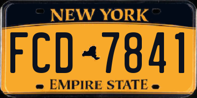 NY license plate FCD7841