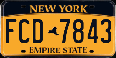 NY license plate FCD7843