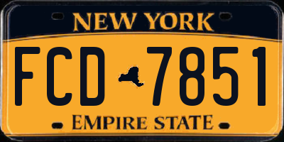 NY license plate FCD7851