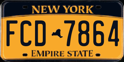 NY license plate FCD7864