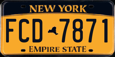 NY license plate FCD7871