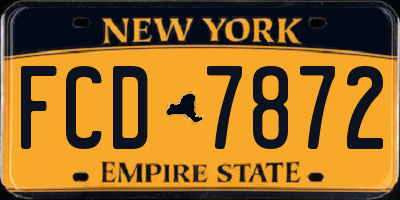 NY license plate FCD7872